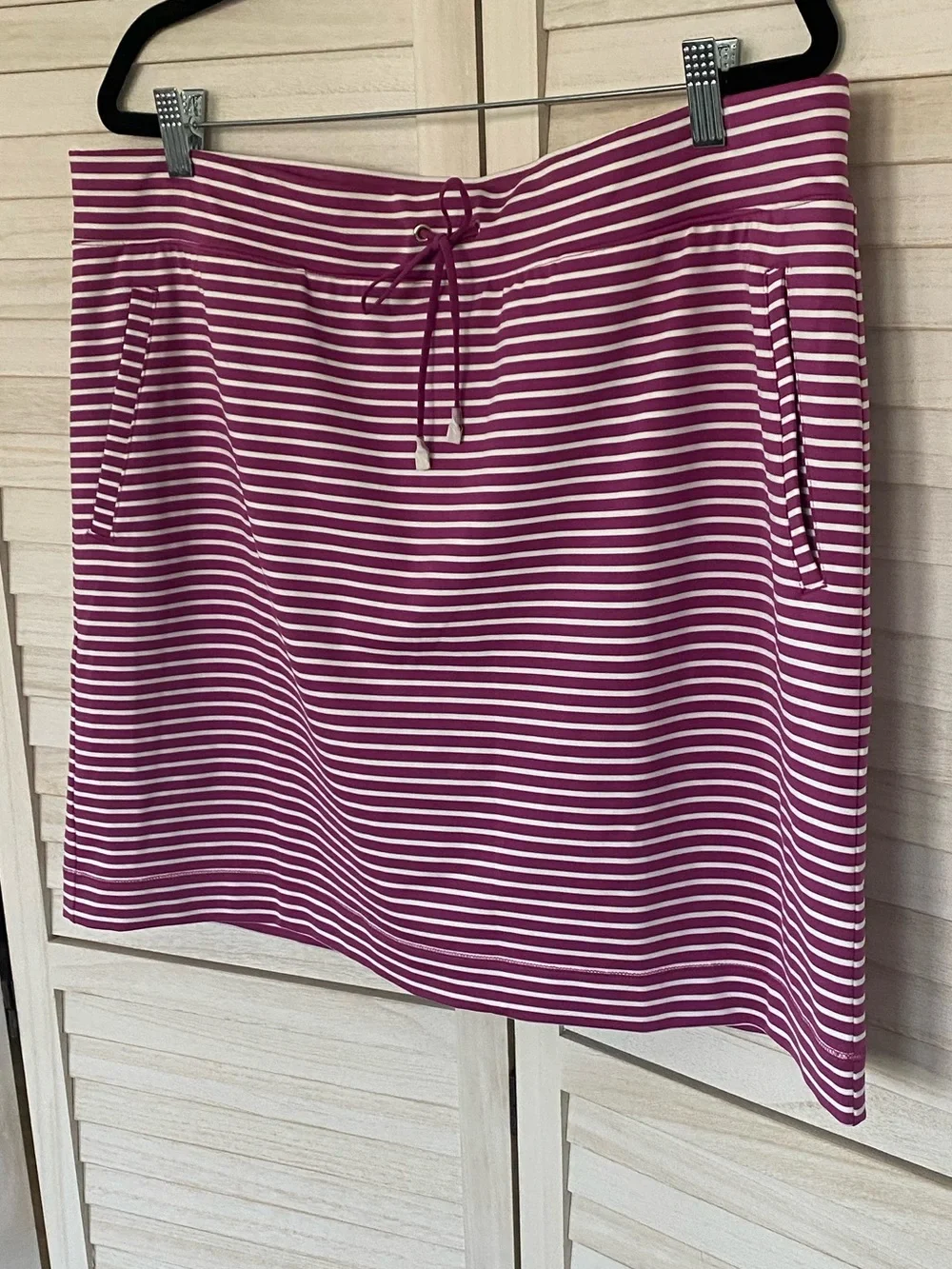 Chico’s Wild Mulberry Striped  Knit UPF 50 Skirt Skort SZ XL NWT Activewear